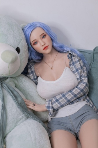 Ava European Realistic Sex Doll, Blue Hair, Ultra Soft Silicone 160 cm (5’2 ft) photo