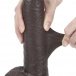 Lovetoy - 9'' Sliding Skin Dual Layer Dong - Brown photo-4