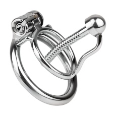 FAAK - Chastity Cage w Urethral Plug - Silver 照片