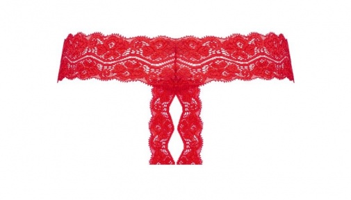 Underneath - Kyra Crotchless Thong - Red - L/XL photo