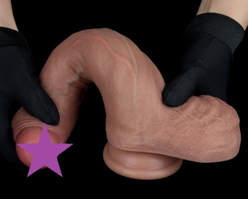 Lovetoy - 8.5" 雙層構造仿真陽具 - 啡色 照片