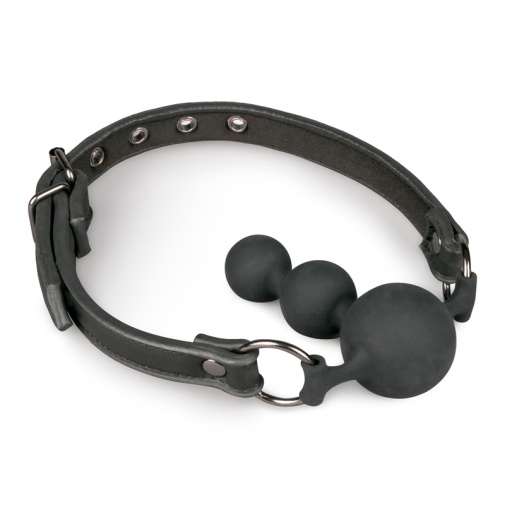 Easytoys - Triple Ball Pecker Gag - Black photo