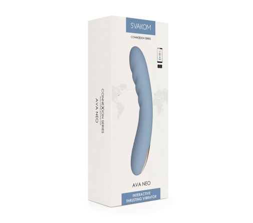 SVAKOM - Ava Neo Interactive Thrusting Vibrator - Cornflower Blue photo