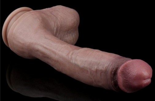 Lovetoy - 10.5'' 双层白金矽胶仿真阳具 照片