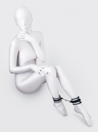 Anonymo - Ankle Cuffs - Silver/Black photo