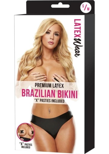 Latex Wear - Brazilian Bikini - Black - M/L photo