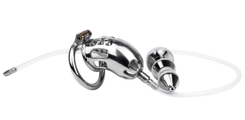 FAAK - Metal Chastity Cage w Catheter & Plug photo