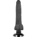 Basecock - 柔軟震動仿真陽具連陰囊及吸盤底座 18.5cm - 黑色 照片-5
