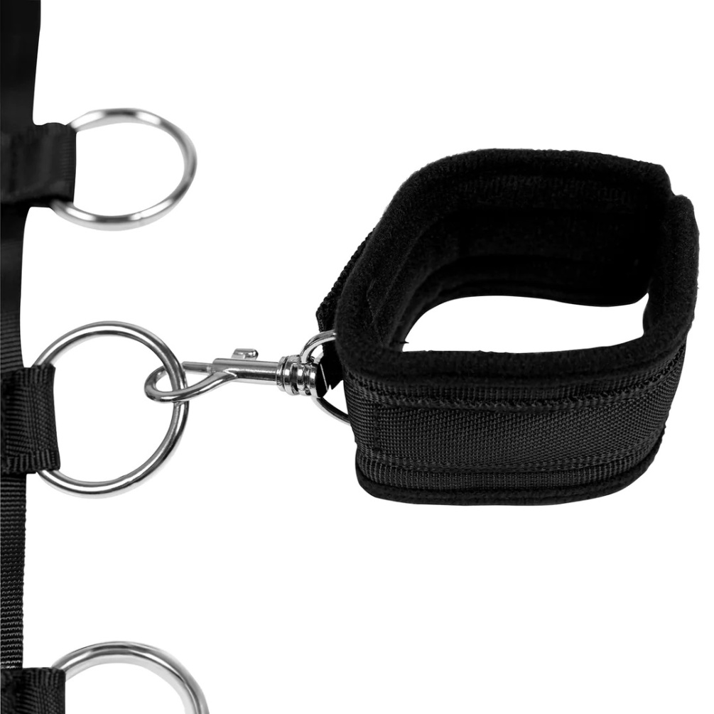 This Restraint Harness with Collar and Hand Cuffs offers a r... Ouch - Restraint Harness w Collar & Hand Cuffs - Black photo-4