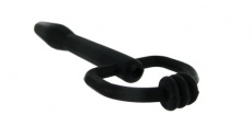 Master Series - D-Ring 尿道塞 - 黑色 照片