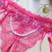 SB - Thong w Pearls T56 - Rose Red 照片-3
