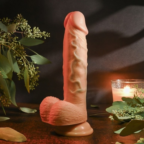 Evolved - 8" Realistic Dong w Balls - Light photo