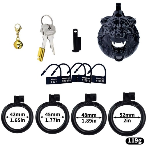 FAAK - Tiger Chastity Cage 45mm - Black photo