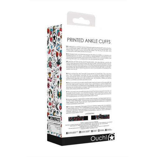 Ouch - Old School Tattoo Ankle Cuffs - Black 照片