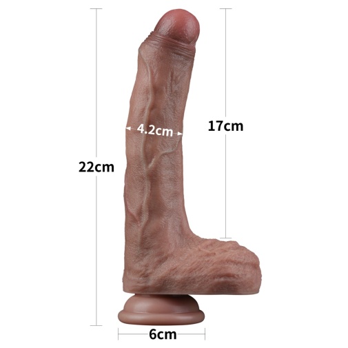 Lovetoy - 8.5" 雙層構造仿真陽具 - 啡色 照片