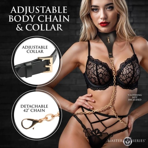 Master Series - Captivate Collar w Body Chain - Black photo