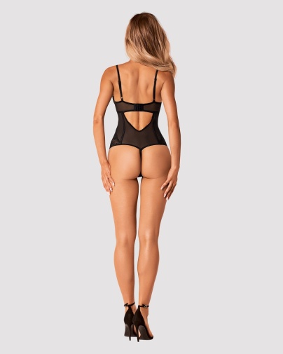 Obsessive - Serena Love Crotchless Teddy - Black - M/L photo