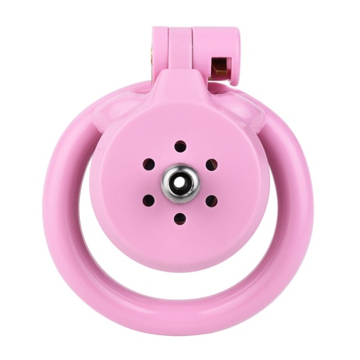 FAAK - Chastity Cage 45mm w Catheterization Hood - Pink photo