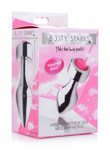 Booty Sparks - 加重寶石後庭塞中碼 - 粉紅色 照片