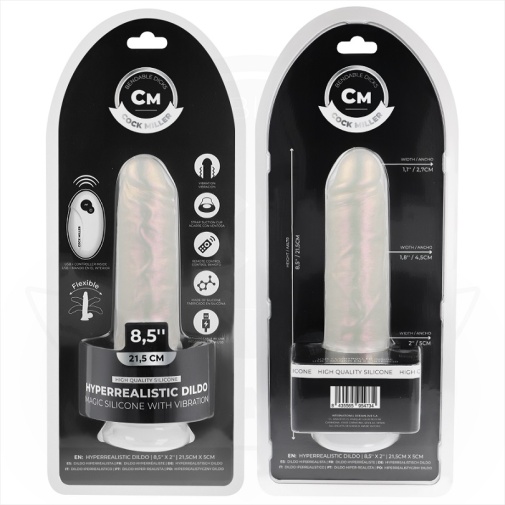 Cock Miller - 21.5cm 可遥控 发光震动假阳具 - 珍珠色 照片