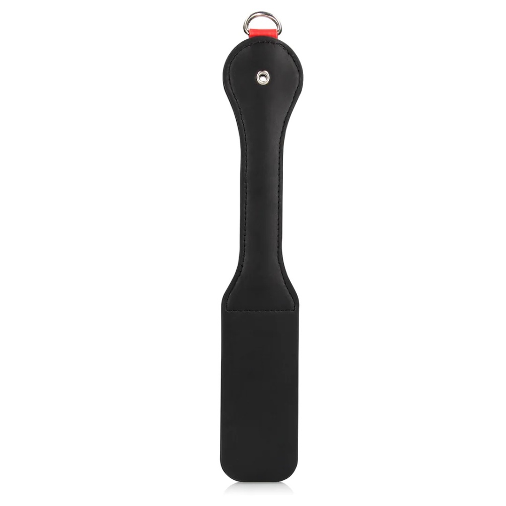 Has your partner been naughty or do you desire to teach them... Ouch - Hearts Paddle w Metal Anal Plug - Black photo-4