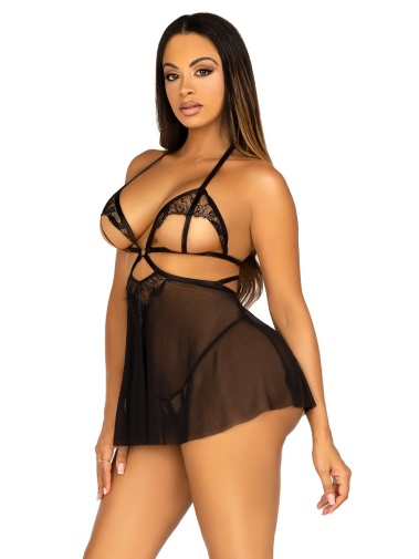 Leg Avenue - Love Language Babydoll - Black - M photo