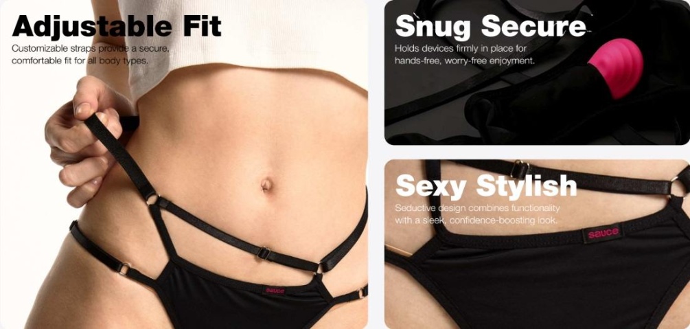 Vibrator-compatible underwear with customizable straps provi... (G) Sauce - Bow Bow Underwear photo-3