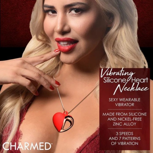 Charmed - 10X Vibro Heart Necklace - Red photo