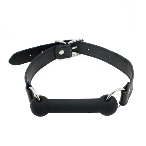 Liebe Seele - Leather Silicone Bit Gag - Black photo