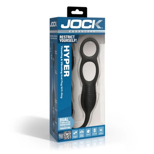Jock - Hyper Thrusting Vibro Plug w C-Ring - Black 照片