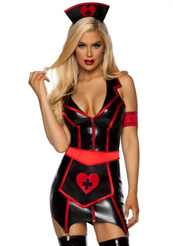 Leg Avenue - Naughty Nurse Costume 4 pcs - Black - M photo