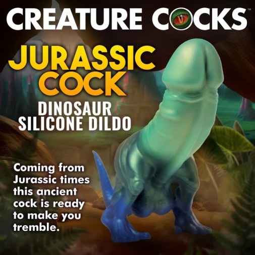 Creature Cocks  - 侏羅紀恐龍假陽具 - 綠色/藍色 照片