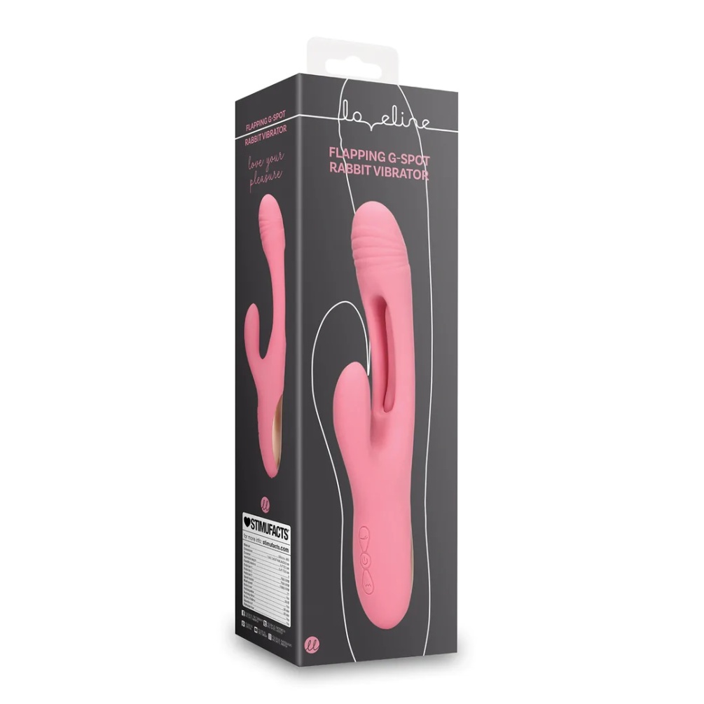 This Flapping G-Spot Rabbit Vibrator is designed for simulta... Loveline - Flapping Rabbit Vibrator - Pink photo-8