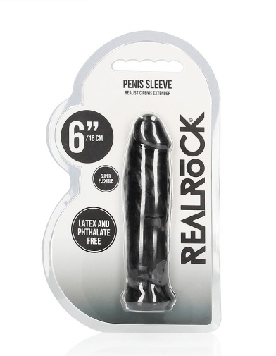 RealRock - 6吋陰莖套 - 黑色 照片