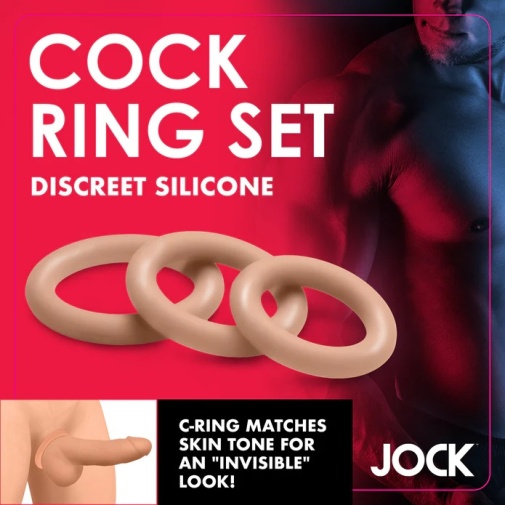 Jock - 陰莖環套裝 - 肉色 照片