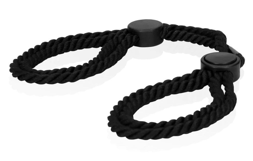 These Adjustable Rope Hand Cuffs are an absolute must-have i... Ouch - Adjustable Rope Hand Cuffs - Black photo-3