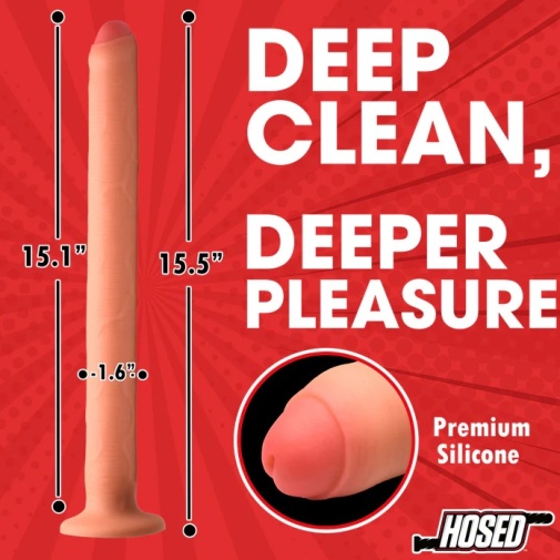 Hosed - 15" 仿真粗阳具造形灌肠器 - 肉色 照片