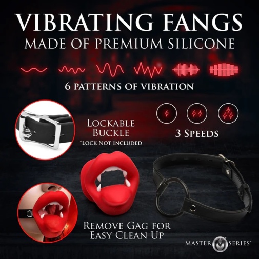 Master Series - Vampire Vibro Mouth Gag - Red 照片