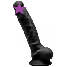 Silexpan - 7'' Dual Destiny Premium Silicone Dildo w/Balls - Black photo