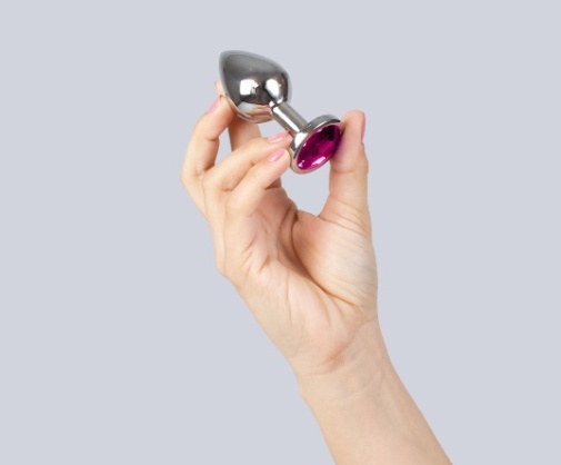 Secret Play - Metal Anal Plug M - Fuchsia photo