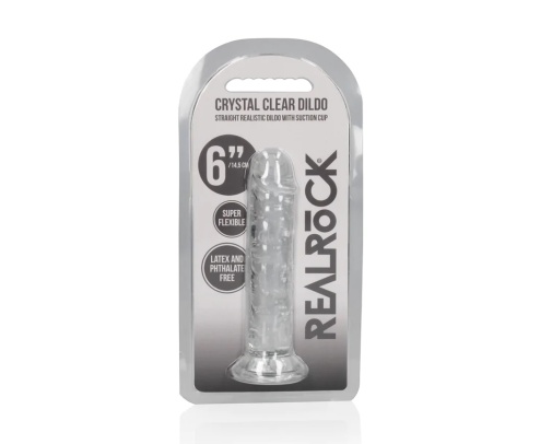 RealRock - 6" 直身仿真假陽具 - 透明 照片