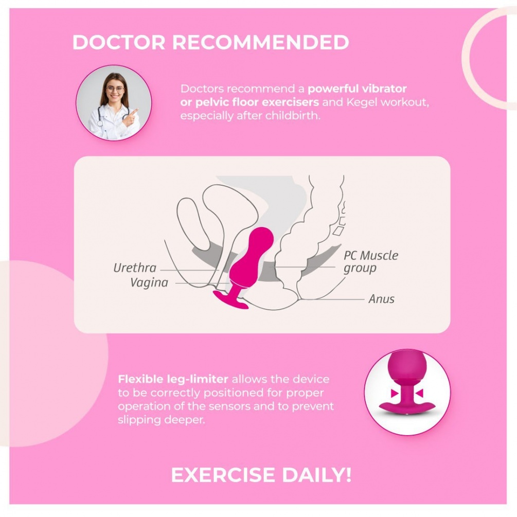 Gvibe Gballs 3 is an advanced and improved personal muscle t... Gvibe - Gballs 3 App Controlled - Petal Rose photo-9