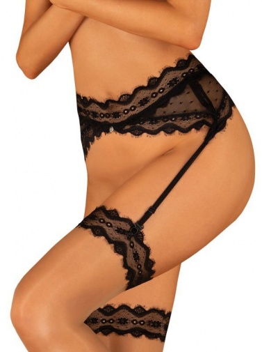 Obsessive - Marrbel Garter Belt - Black - L/XL photo