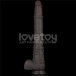 Lovetoy 16" 双层皮肤矽胶制仿真阳具 大码  - 黑色 照片-3