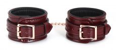 Liebe Seele - Leather Ankle Cuffs - Wine Red photo