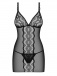 Obsessive - Lucita Chemise & Thong - Black - L/XL photo-7