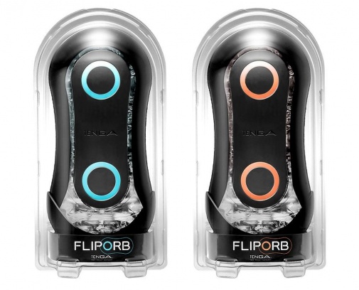 Tenga - Flip ORB 黑色刺激型飞机杯 - 蓝色波状螺旋 照片