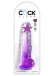 King Cock - 8" 透明假阳具连睾丸 - 紫色 照片-2