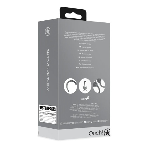 Ouch - Metal Hand Cuffs - Silver photo