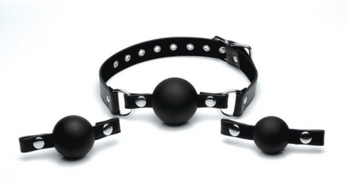 Strict - Interchangeable Silicone Ball Gag Set - Black photo